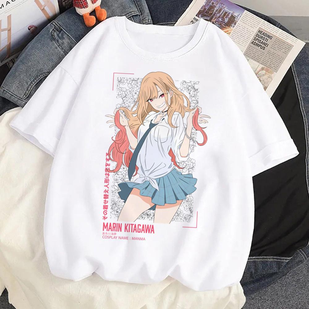 Marin Kitagawa T-Shirt Damen Japanisch lustig Anime T-Shirt Mädchen Harajuku Kleidung
