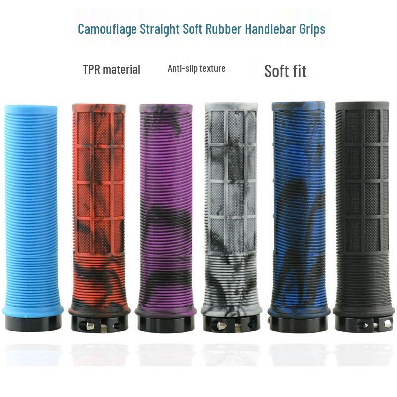 Camouflage Non-Slip Rubber Handlebar Grips for Folding, Mountain, and Electric Bikes