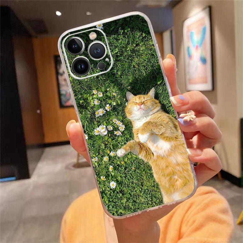 

Phone Case Carcasa Funda For iPhone 16 15 13 14 11 12 Pro Max 16 14 12 13 Pro 15 Plus 16E Cute Cat Case iphone 15Pro