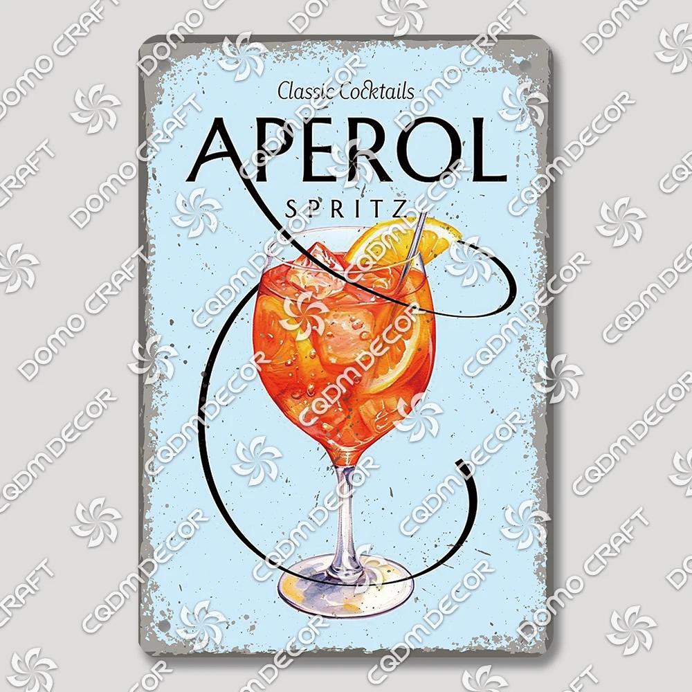 Vintage Drink Metal Tin Sign Wall Decor Mojito Margarita Aperol Spritz Negroni Limoncello  Perfect for Bar Pub Club