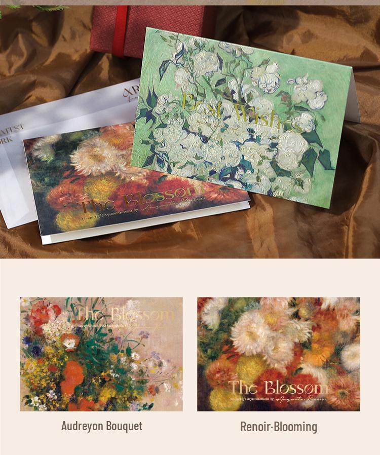 Retro Oil Painting Foldable Greeting Card & Envelope Set - Art Sketchbook Edition