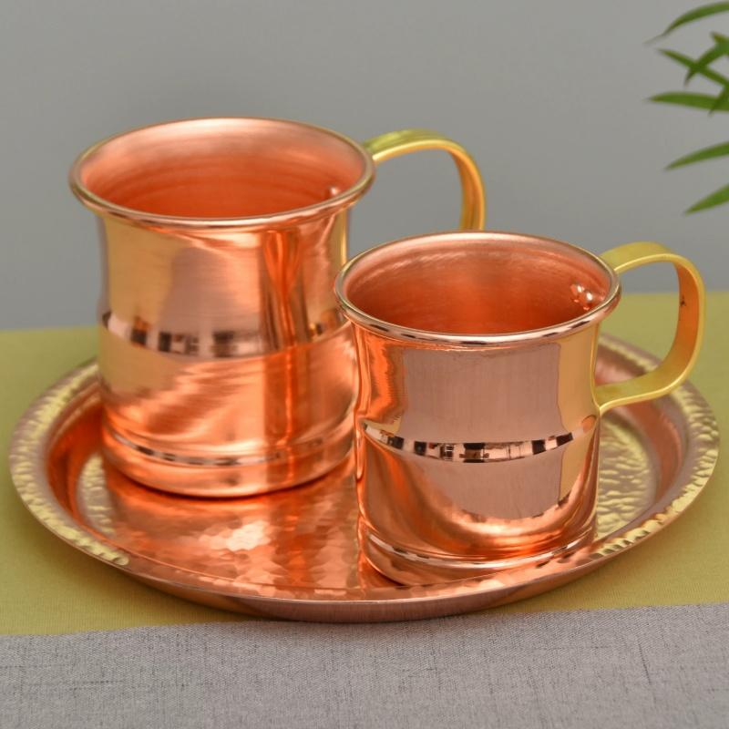 Handcrafted Beer Milk Mug Weave Handle Thickened Moscow Water Mule 360ML Breakfast Cup Drinkware Tableware Pure Copper 1 PCS