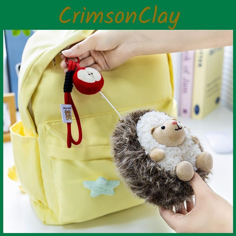 Cute Hedgehog Apple Cartoon Animal Plush Doll Pendant For Bag Decoration