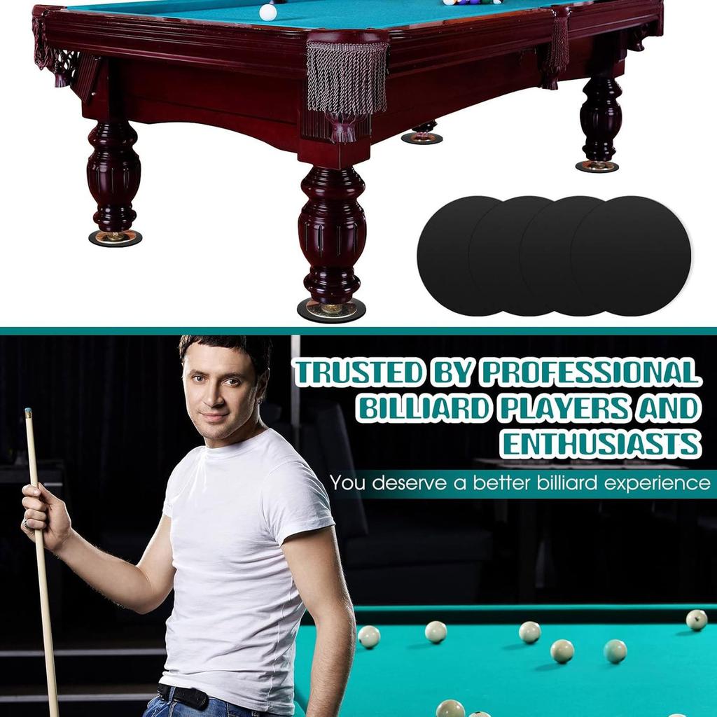 Pool Table Leg Shims 3" Diameter Rubber Pool Table Leveler kit Shims Foot Pads