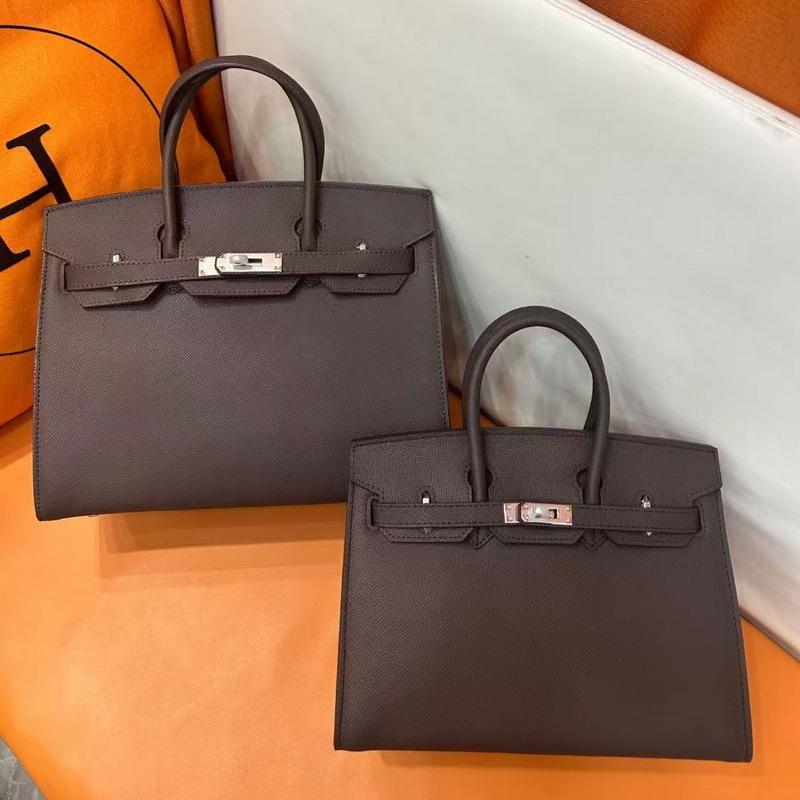 Two-layer EP Palm Pattern Leather Color Matching Platinum Bag (H13-2530BK)