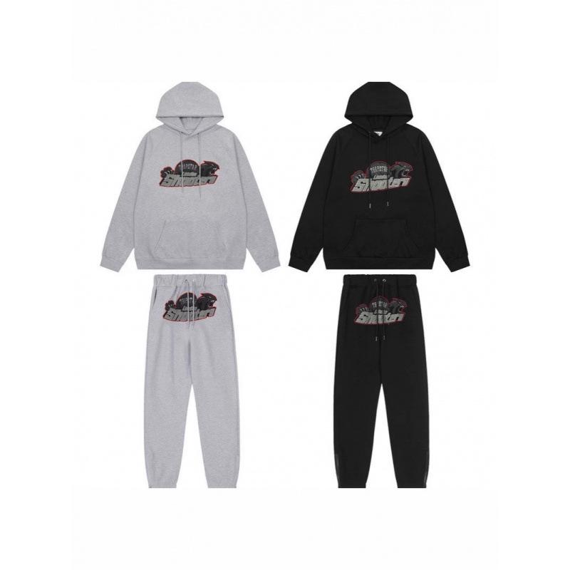 Trapstar Rotes & Schwarzes Tigerkopf Hoodie und Hosen Set