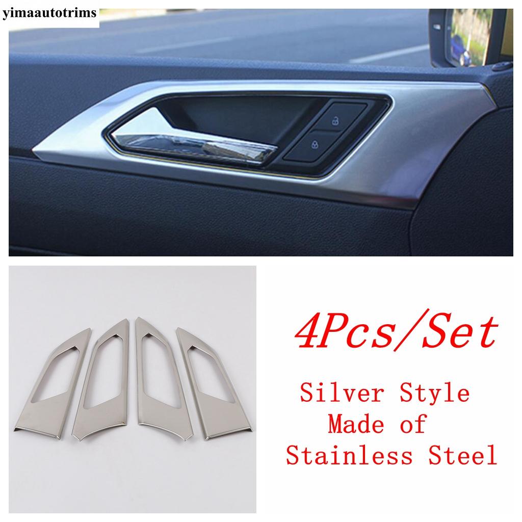 Car Inner Door Handle Bowl Frame Decoration Cover Trim Stainless Steel Accessories Interior For VW Volkswagen Polo  - 2025