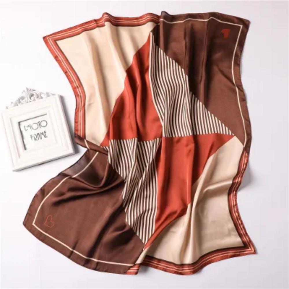 2025 Summer Luxury Brand Silk Scarf Square Women Shawls And Wraps Fashion Office Small Hair Neck Hijabs Foulard Scarves 70*70cm