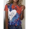 Women's T Shirt Graphic Flag Vintage Stylish Casual Short Sleeve Crew Neck Regular Tops
