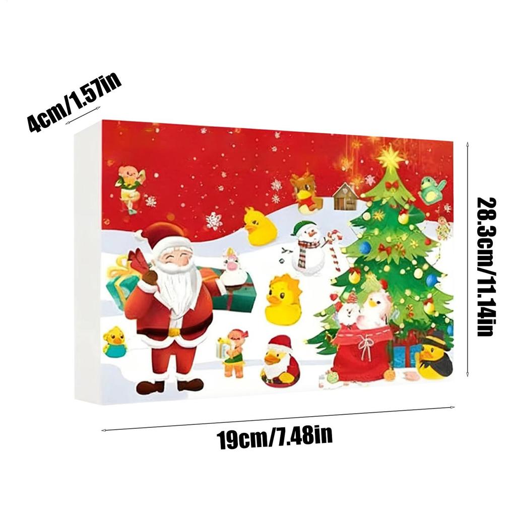 Christmas Calendar Duck Ornament Advent 2D Acrylic Decor 24 Days Duck Countdown Calendar For Home Car Rearview Christmas Tree