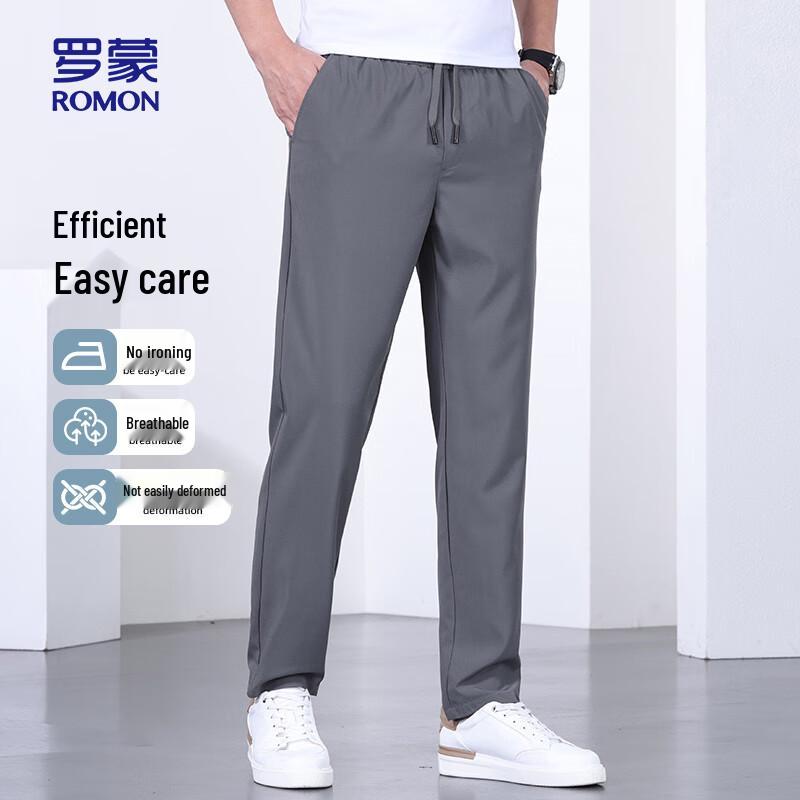 ROMON Men s Straight-Leg Elastic Casual Pants Model 6603 4XL