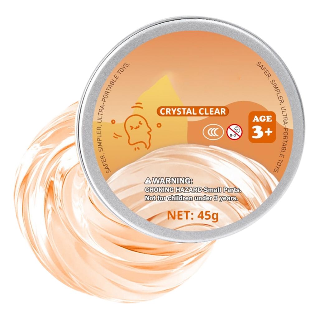 Liquid Glass Slime Non Newtonian Fluid Bounce Putty Clear Crystal Texture Safe Kids Toy Stress Relief Sensory Play 45g