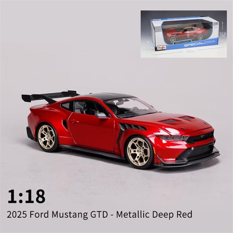 1:18 2025 Ford Mustang GTD Alloy Muscle Sports Car Model Diecasts Metal Track Racing Car Vehicles Model Simulation Kids Toy Gift