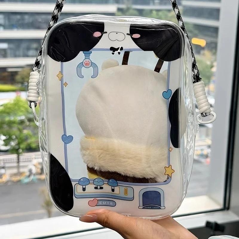 Original Animal Transparent PVC Doll Storage Bags for 13 20cm Plush Doll Kawaii Claw Machine Shaped Storage Bag with Lanyard New