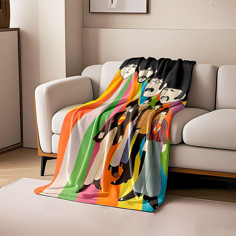 Retro Psychedelic Band Art Blanket for all seasons blanket lunch break throw gift