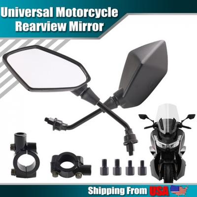 Pair Motorcycle Rear View Mirrors Universal For 78'' Handle Bar ATV Scooter Car