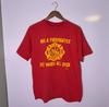 Vtg 90s Hug A Firefighter Single Stitch T-Shirt Size L