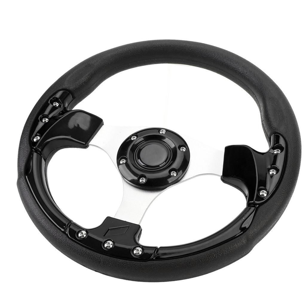 13in Car Steering Wheel PU Stylish Look Impact Proof Enhanced Grip Comfort Easy Installation Racing Steering Wheel for