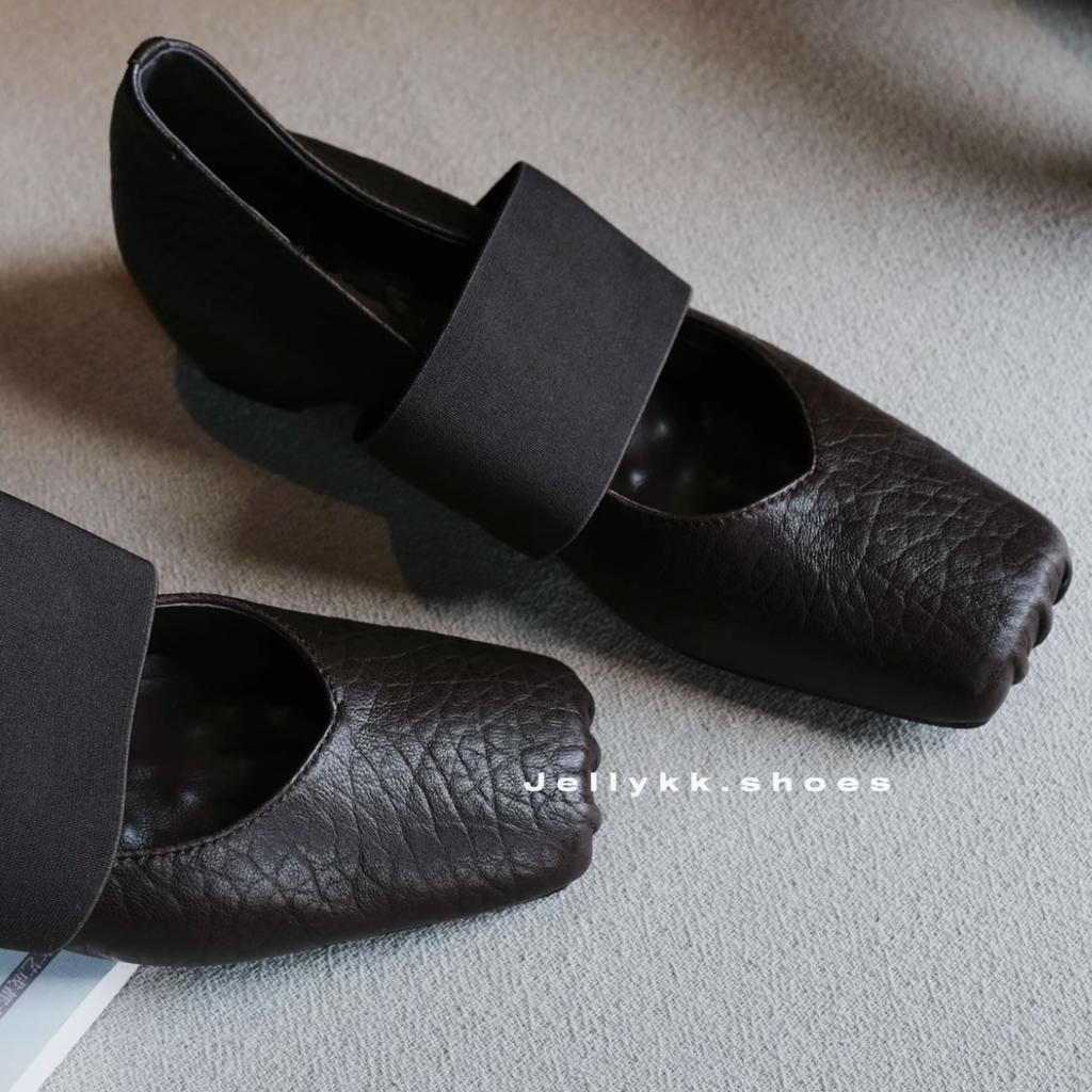 Retro Square Head Ballet Shoes Women's Low Heels Women's Shoes Spring New Temperament Mary Jane Shoes Elastic Band Women's Shallow Mouth Single Shoes