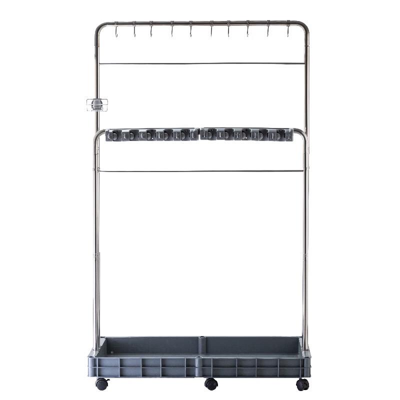 MDNG Stainless Steel Adhesive Wall-Mounted Mop & Broom Holder