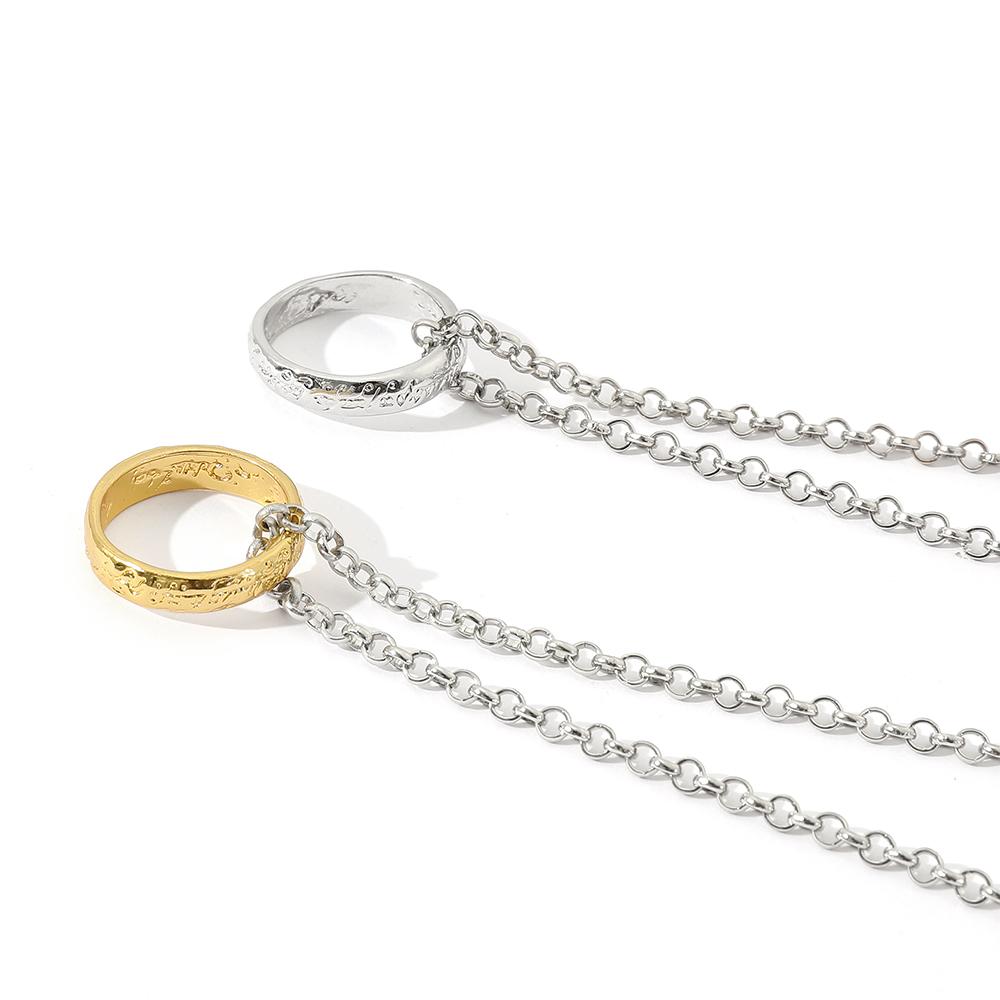 Outfit Cosplay Lord Rings Fashion Costume Gandalf Ring Necklace Simple Style Ring Pendant Chain