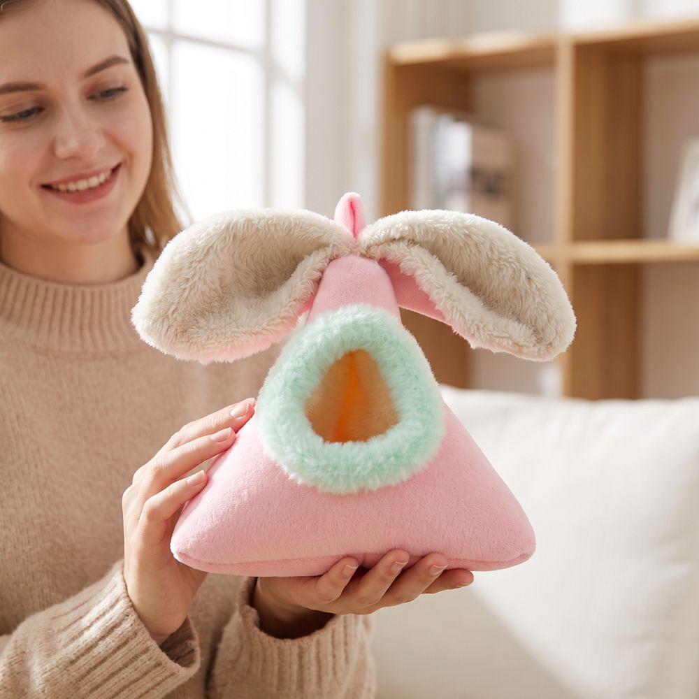 Triangle Rabbit Ears Bird Nest Soft Pet Cotton Sleeping Nest Creative Bird Hammock  Indoor Use