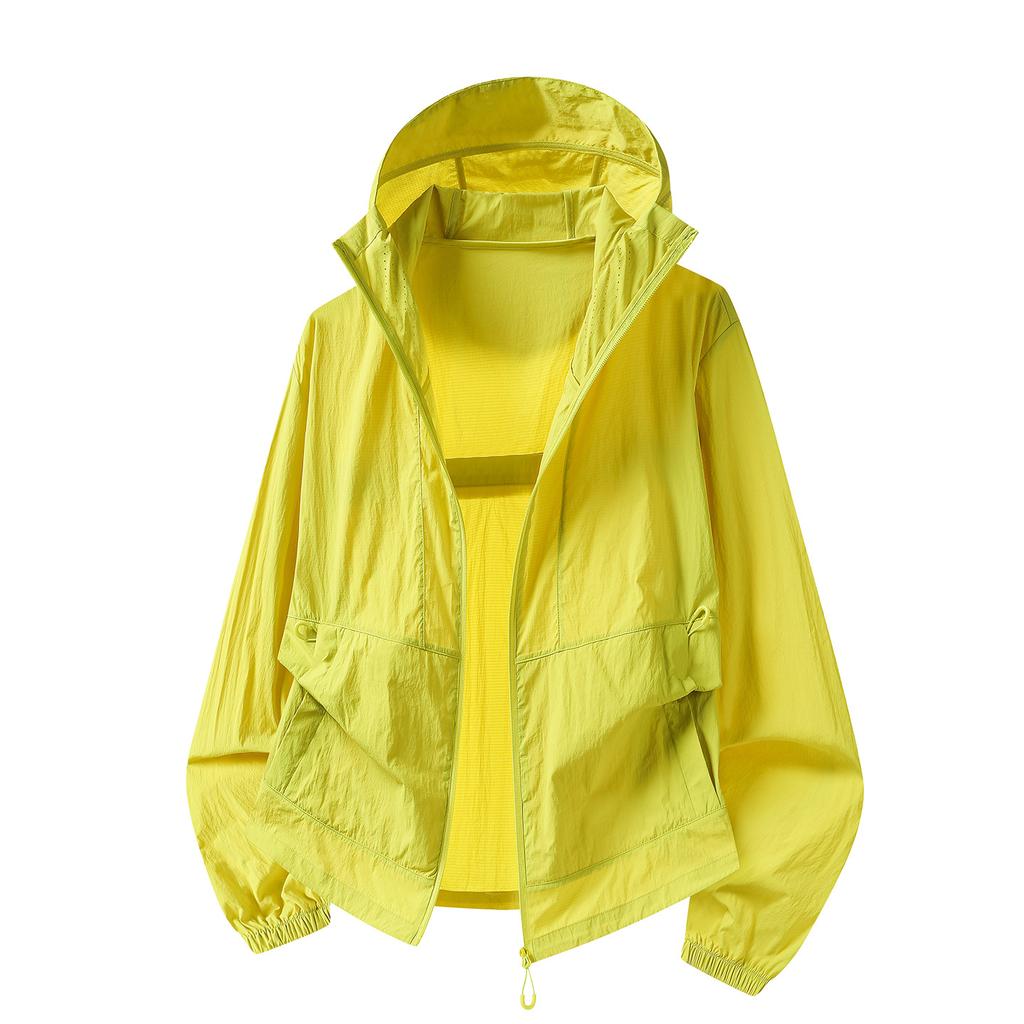 Outdoor lightweight sports hooded charging sunscreen clothing jacket women's light and breathable anti-splashing sunscreen clothing