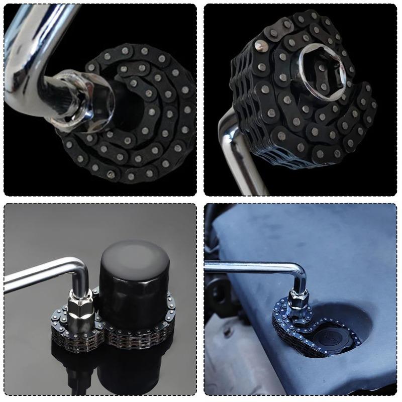 1Piece of 52 Section 14mm Double Chain Socket Type Oil Filter Wrench, Heavy-duty Oil Filter Wrench, Maintenance Tool 2025 Hot