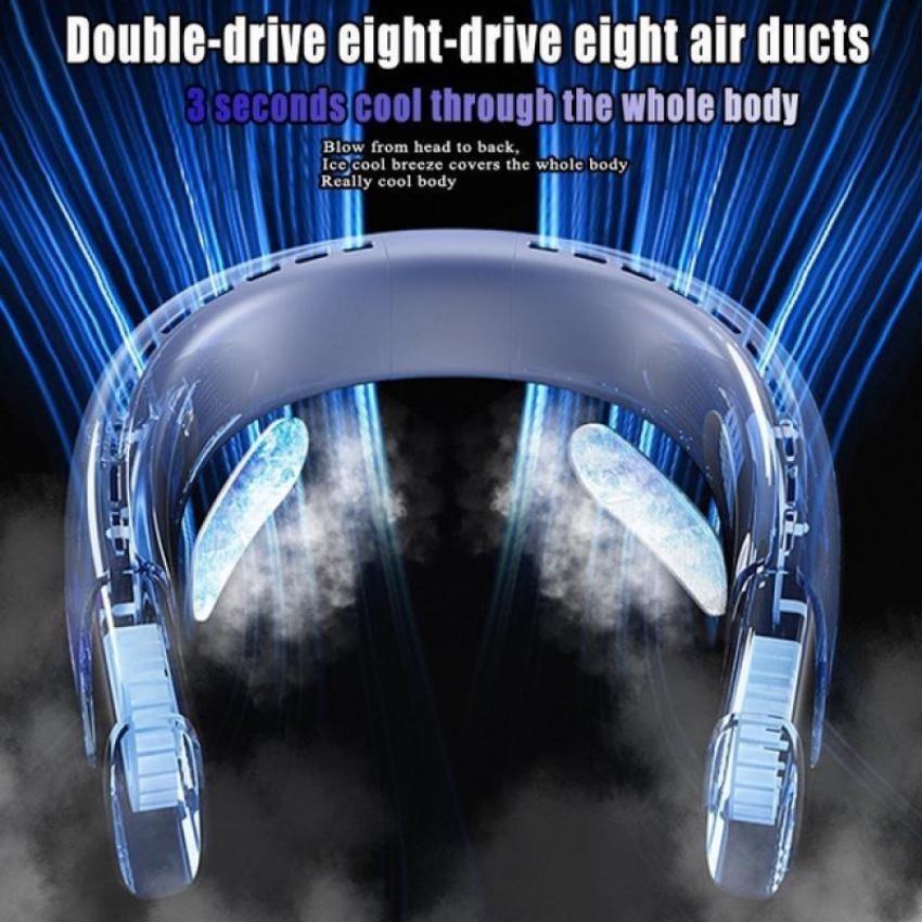 4000mAh Portable Neck Fan Electric Wireless FAN Hanging Rechargeable Mini Ventilador Cooling USB Bladeless Mute Fans for Indoor Outdoor Sports