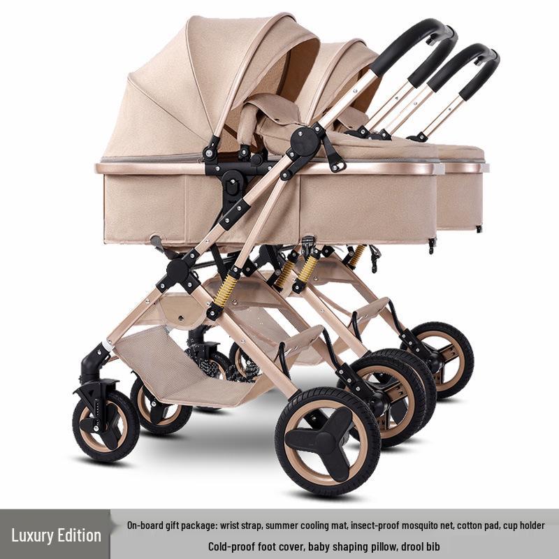 Detachable Twin Dragon & Phoenix Lightweight Folding Stroller for Newborns and Infants