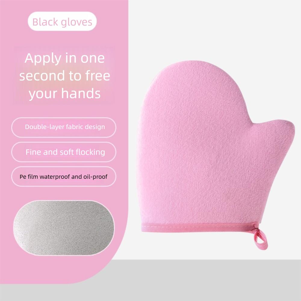 3-In-1 Body Lotion Glove Makeup Applicator Reusable Self-Tanning Mitt Bath Cleaning Tools Double-Sided Prevents Sticky