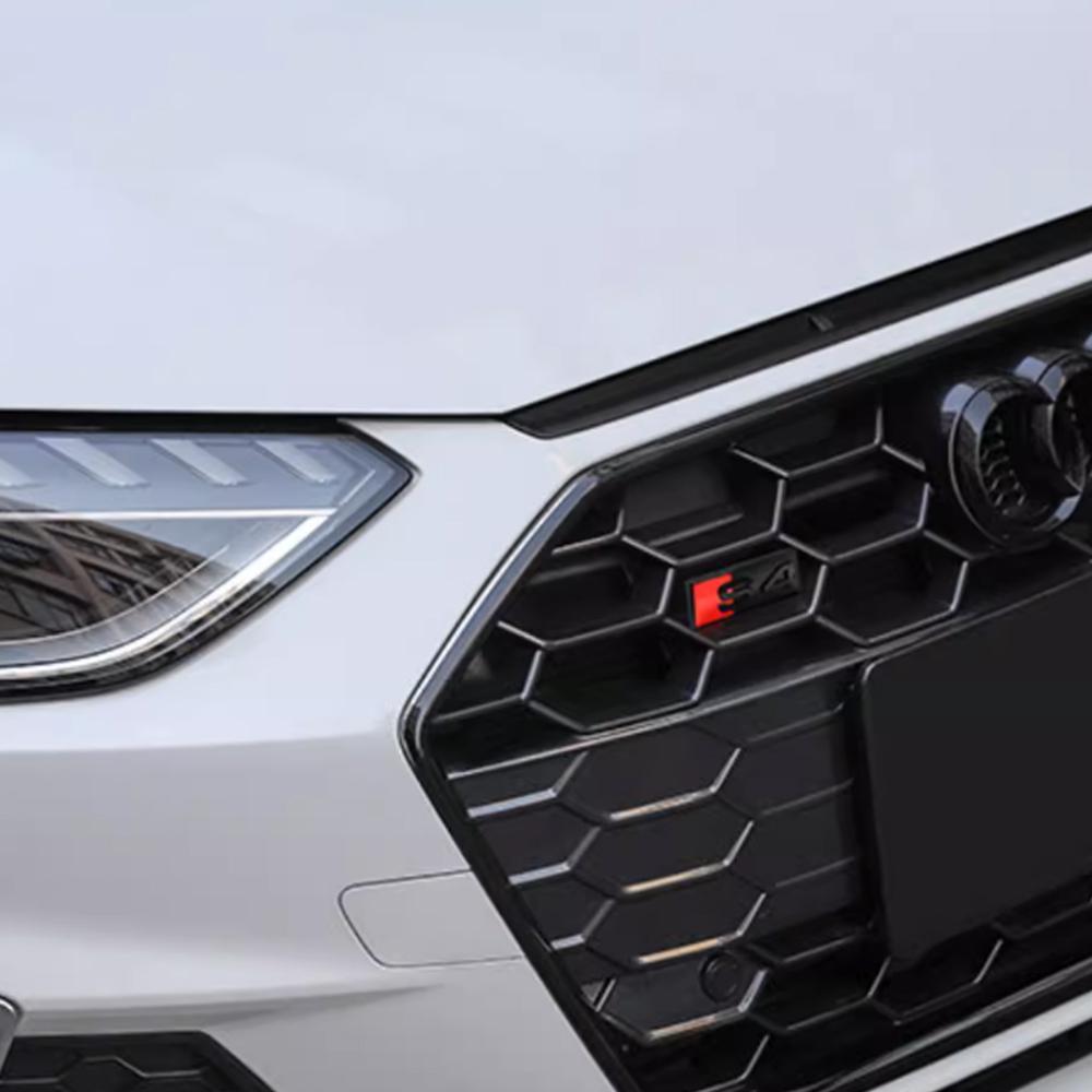 3D ABS Chrome Black Logo S3 S4 S5 S6 S7 Grill Emblem Decoration Car Front Grille Badge For Audi S3 S4 S5 S6 S7 Refit Accrssories