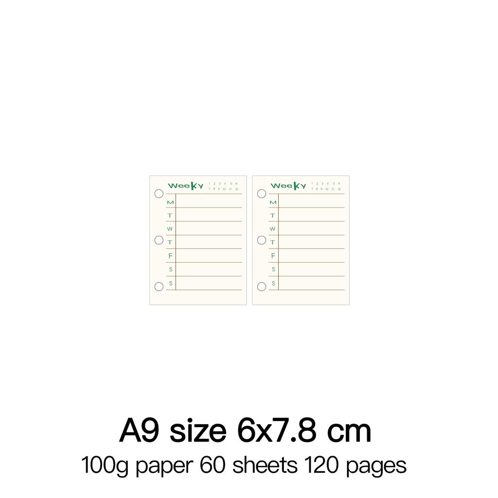 High Quality Ring Binder Notebook A5 Personal A6 A7 A8 Size Insert Refills Loose Leaf Spiral Diary Planner Inner Core 100g Paper