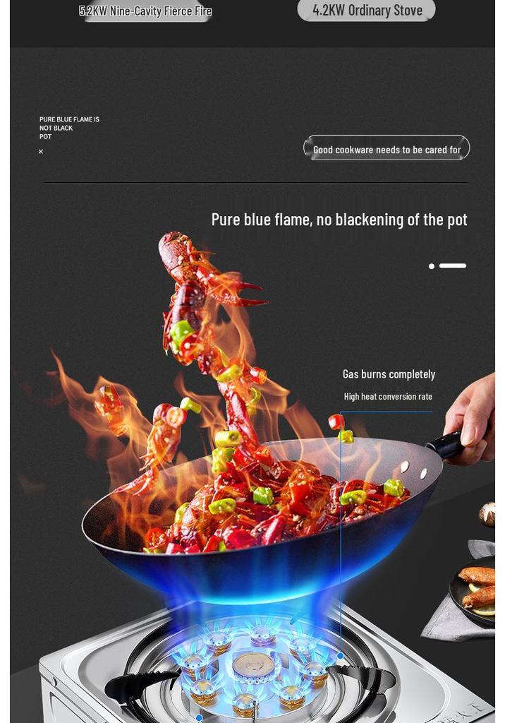 High-Power Single-Burner Gas Stove with Flameout Protection for LPG and Natural Gas