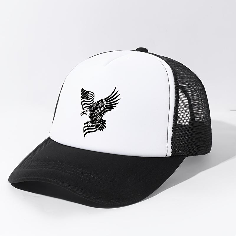 American Eagle Flag Trucker Hat Patriotic Mesh Baseball Cap Outdoor Adjustable Vintage Style