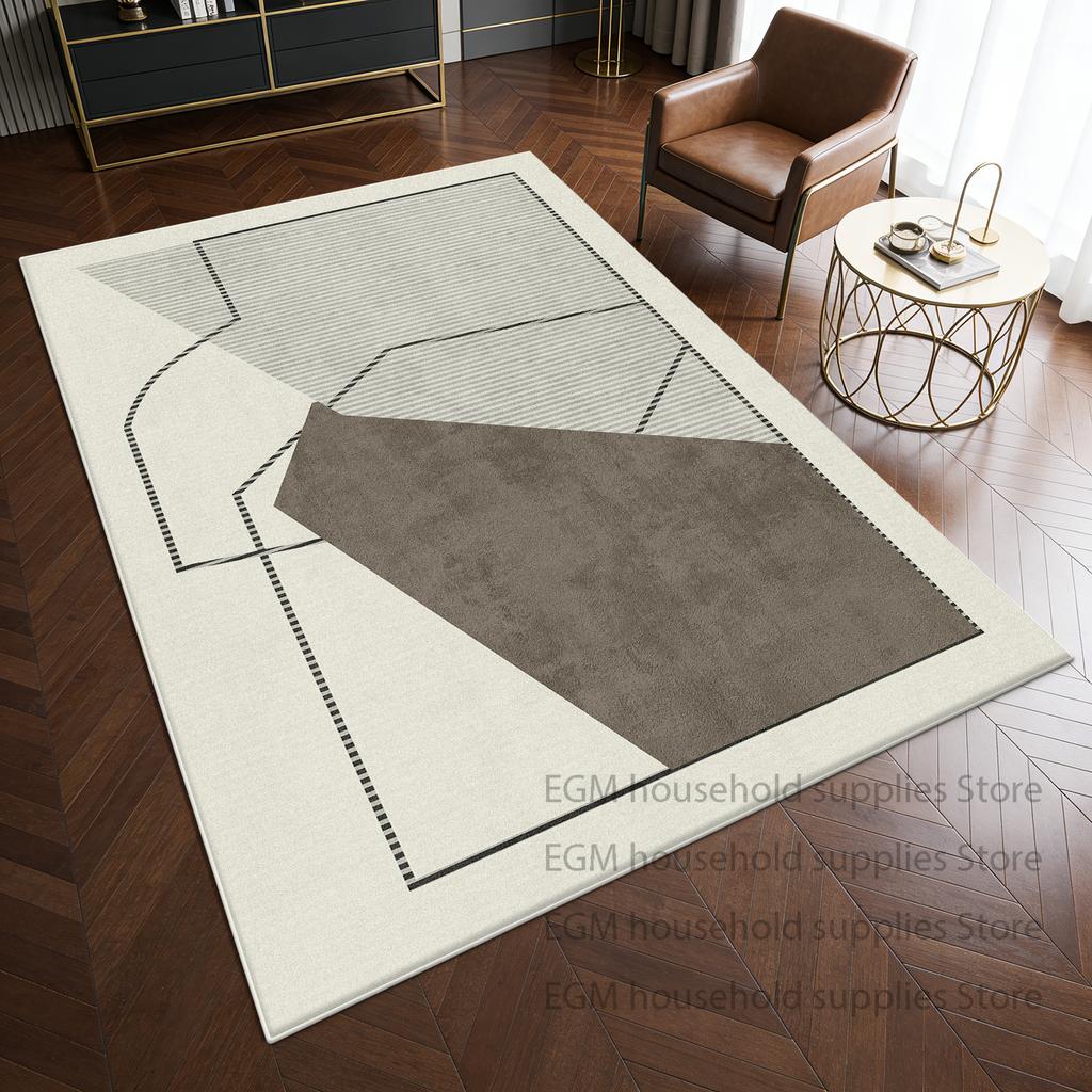 Modern Simple Carpet Living Room Decoration Coffee Table Cloakroom Soft Rugs Anti-Slip Bedroom Bedside Study Floor Mat Washable