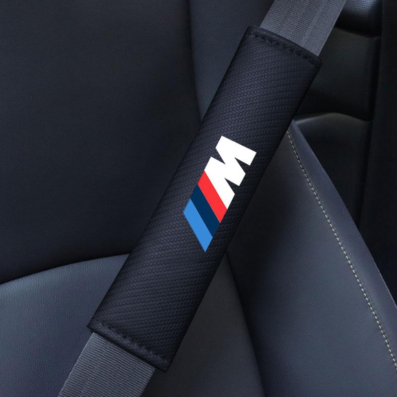 MZFK7 Car Shoulder Cover Cushion Seat Belt Pad Auto Pad For BMW M Power X1 E84 X3 F25 X5 E53 X6 E71 Ix3 I3 320i 330d M4 1 3 5 Series