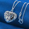 925 Sterling Silver 16-30 Inch Exquisite Heart-shaped Hollow Pendant Necklace, Women's Jewelry Gift, Fashionable Wedding