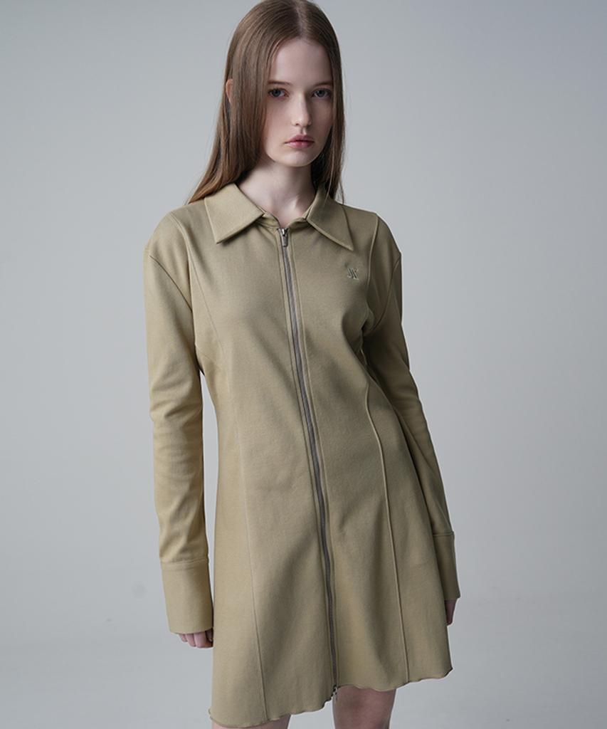 Urban Dress Sopy Collar Long-Sleeve Dress - 4Col