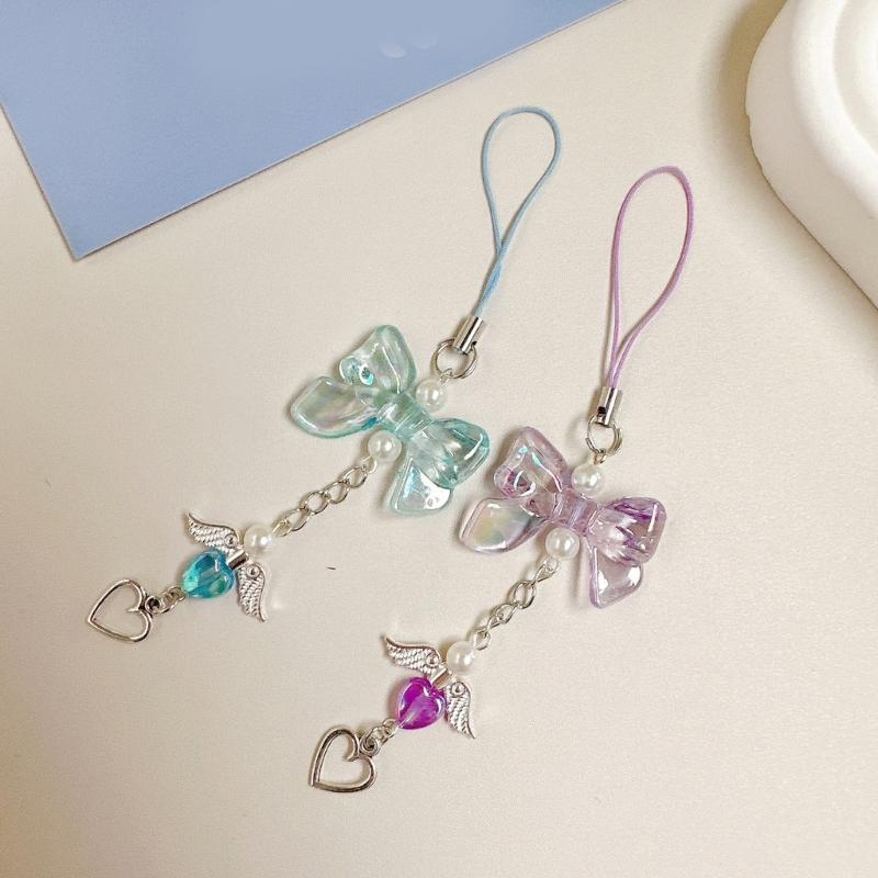 Elegant Heart Phone Lanyard Charm Aesthetic Accessory Wallet Adornment Phone Embellishment Suitable for Backpack Key