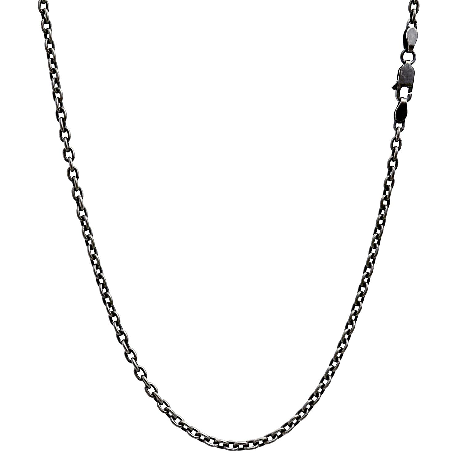 

Sears Smoked Azuki Bean Chain Necklace, Silver 925, 2.8mm Wide, 40cm