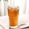 Ribbed Glass Cup with Lid And Straw, 600ml Large Capacity Iced Coffee Tumbler, Reusable Cold Drink Cup for Home Office Travel Use