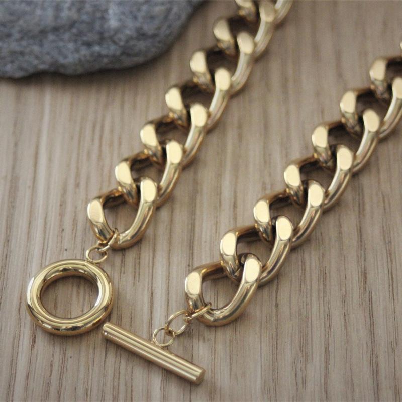 Personalized Punk Simple Ot Chain Gold Chain Women'S Neck Chain Thick Chain Necklace