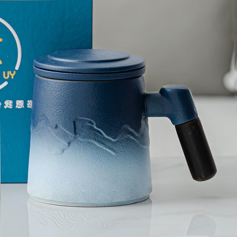 Light luxury office cup tea separation large capacity mug business office tea cup
