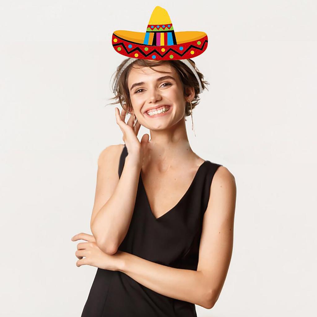 6 kusů mexických fiesta čelenek pokrývka hlavy dekorace na tématickou párty pokrývka hlavy na oslavy a rekvizity pro fotografie