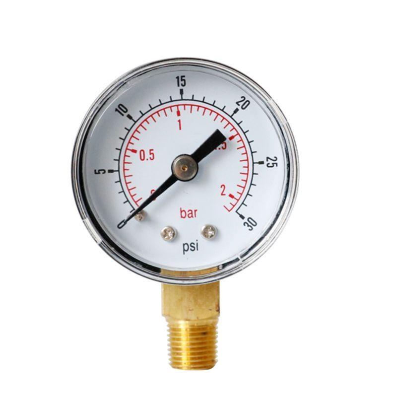 40mm Face Pressure Gauge 1/8" BSPT Bottom Mount 15,30,60.100,160 200, 300 PSI & Bar for Air Gas Water Fuel Liquid.