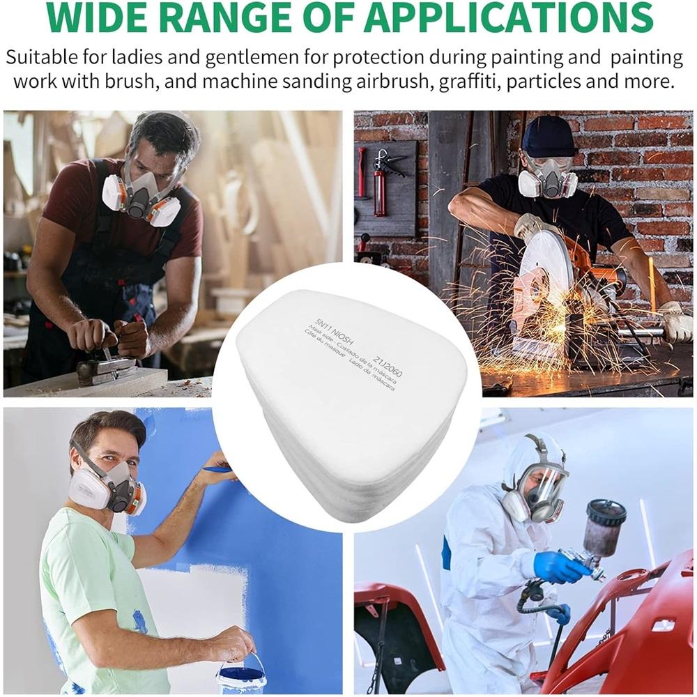 50 Pieces Of Respirator Filter Cotton, 5N11 Replaceable Particulate Filter Cotton, Suitable For Gas Respirators 6000, 6100, 6200, 6800, 7501,7502
