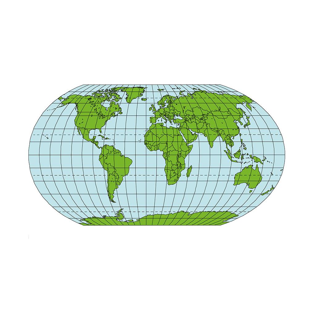 World Map Poster for Classroom Decor, Equal Area Earth Map Wall Art for Geography Education & Office Styling, Educational World Map Print