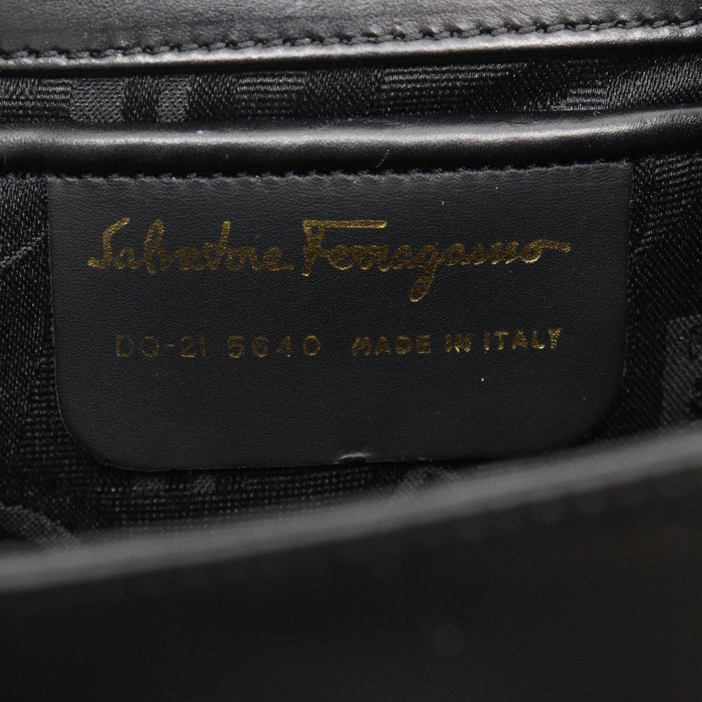 Salvatore Ferragamo Pochette Shoulder Bag DQ-21 5640 2-way clutch black leather Women Used