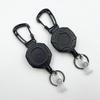 Heavy Duty Retractable Keychain Badge Clip ID Reel Chain Holder Outdoor Steel Wire Spring Rope Card Clip Carabiner Outdoor Key Card Cover Case Bags